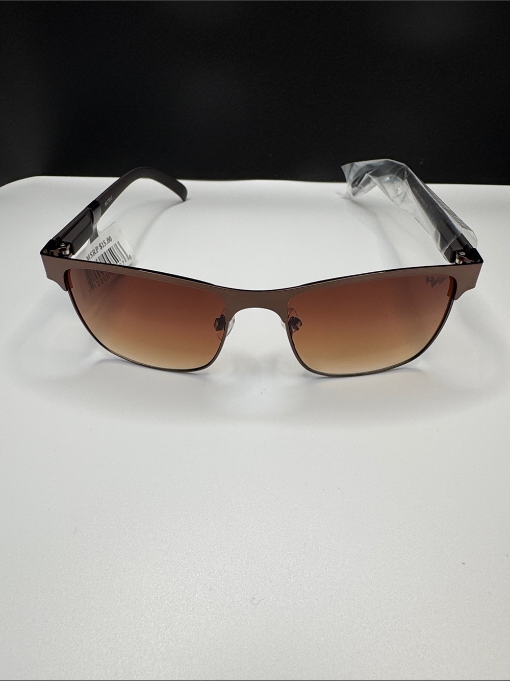 Men's Brown Gradient Rimless Sunglasses